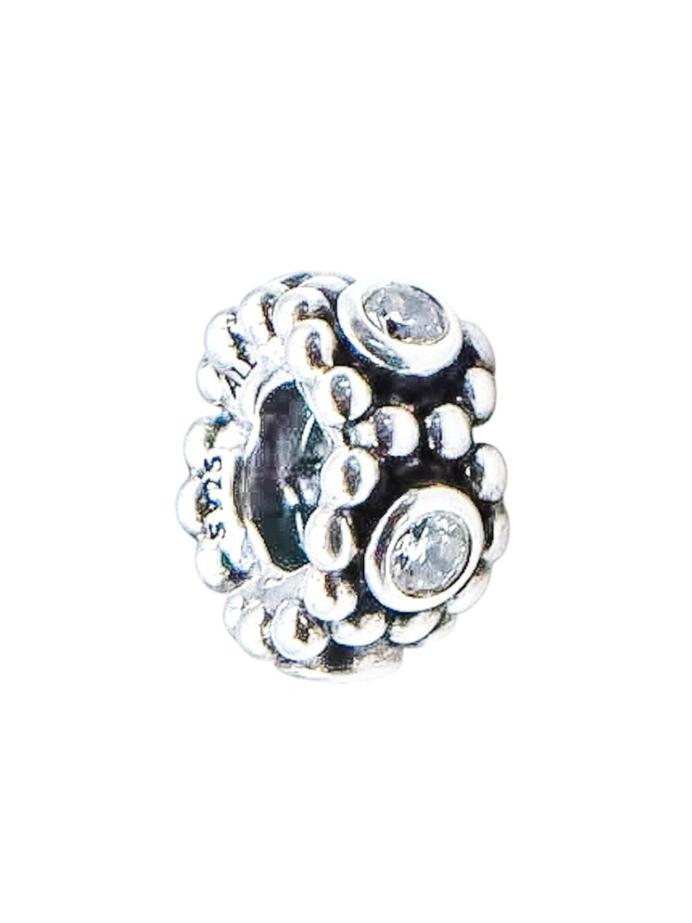 Pandora Retired Her Majesty Sterling Silver Clear CZ Spacer Charm